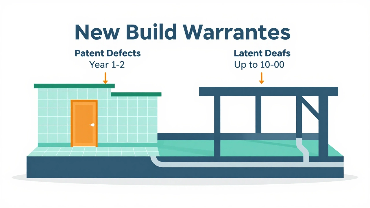 Diagram illustrating patent vs latent defects in new homes