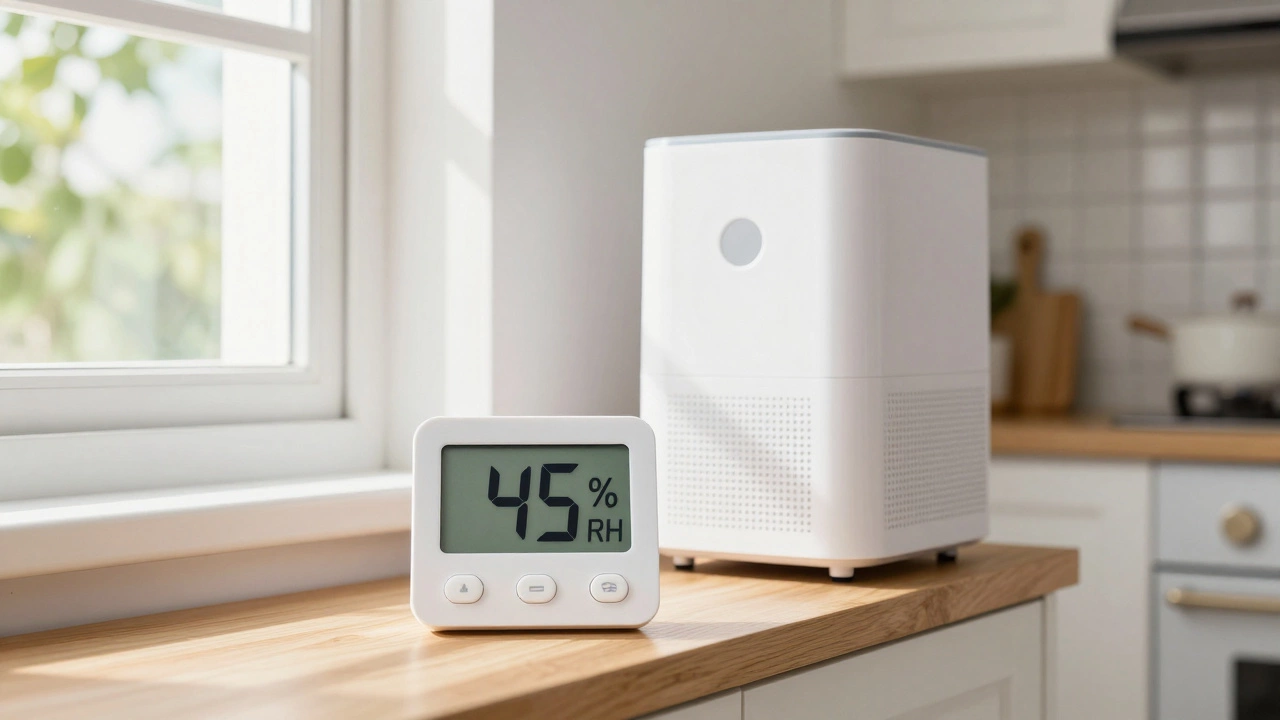 Hygrometer and dehumidifier for controlling indoor humidity